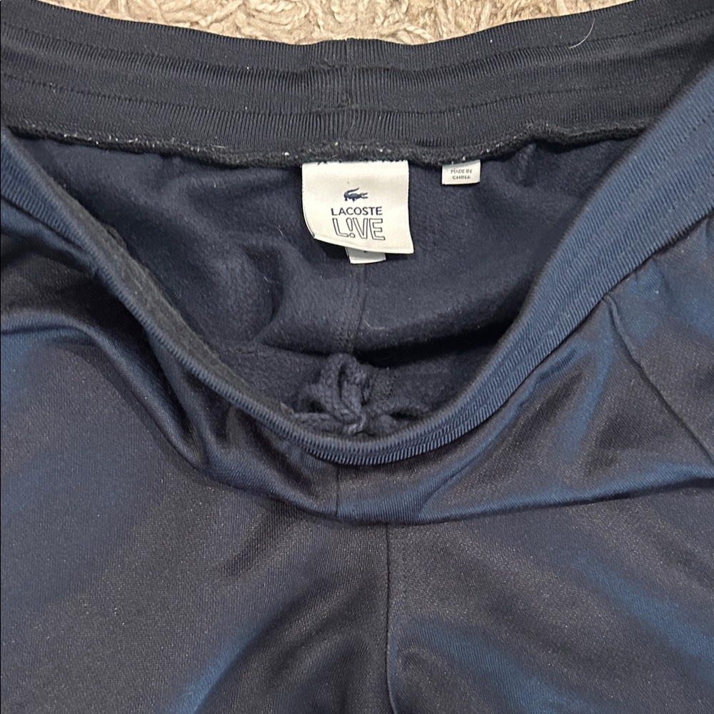 Lacoste Men’s Navy Joggers with White Accents size large - Picture 2 of 2